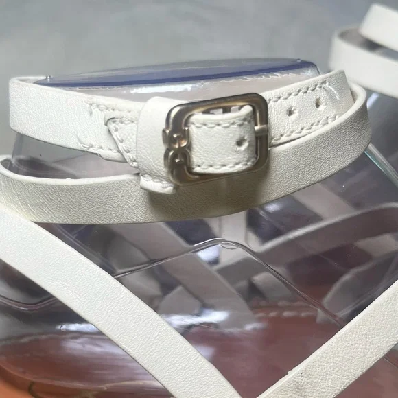 Sam Edelman Meriai Leather Strappy Sandals Ivory Size 7.5 - Picture 6 of 9